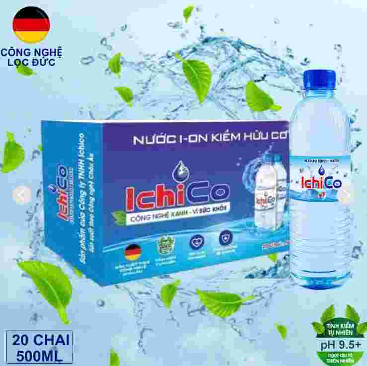 Thùng nước kiềm 24 chai Ichico 500ml